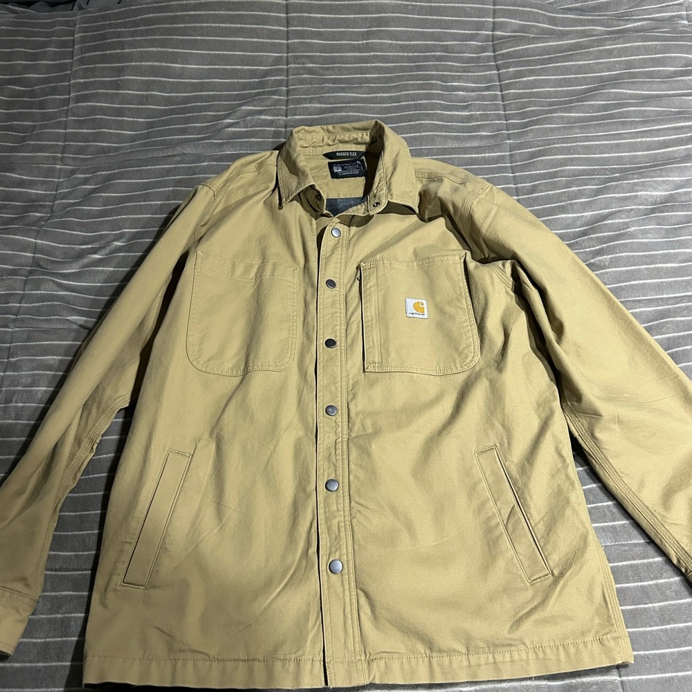 Carhartt Canvas Men's Beige Shirt Jacket Large